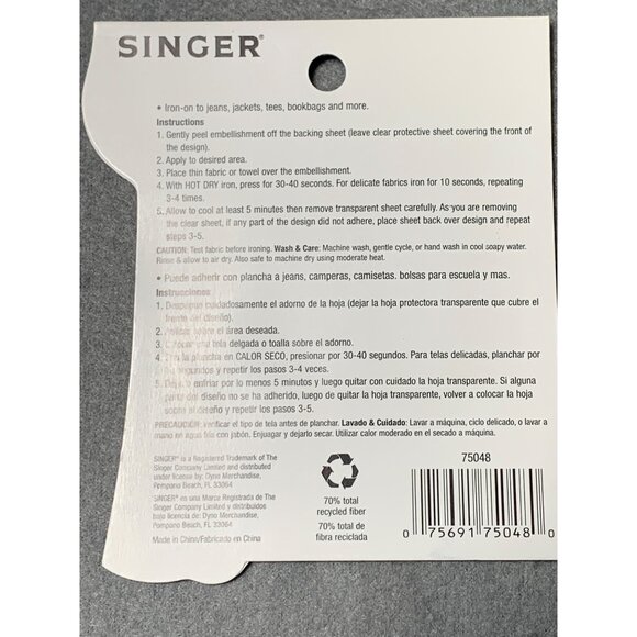 Vintage Iron-On Patch Lot - Appalachian Trail Peace Sign & Singer Beaded Appliqu - Picture 5 of 9